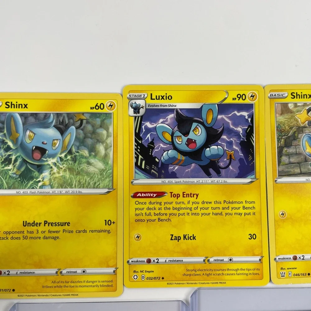 Pokemon Card Lot Shinx Luxio Luxray Reverse Holo Shining Fates Battle Styles 9ct